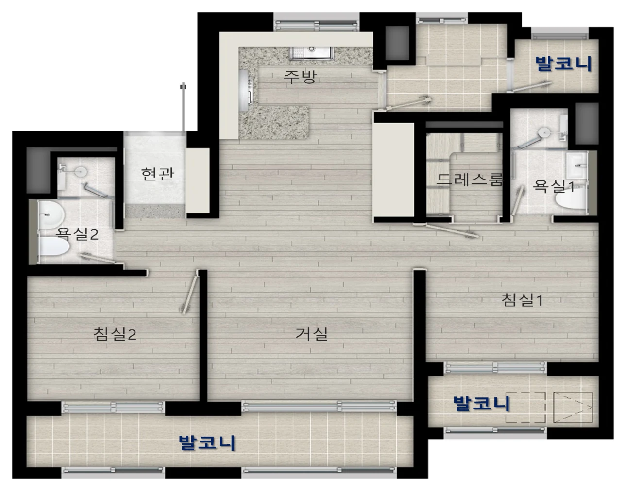 59A 평면도 — 발코니 위치